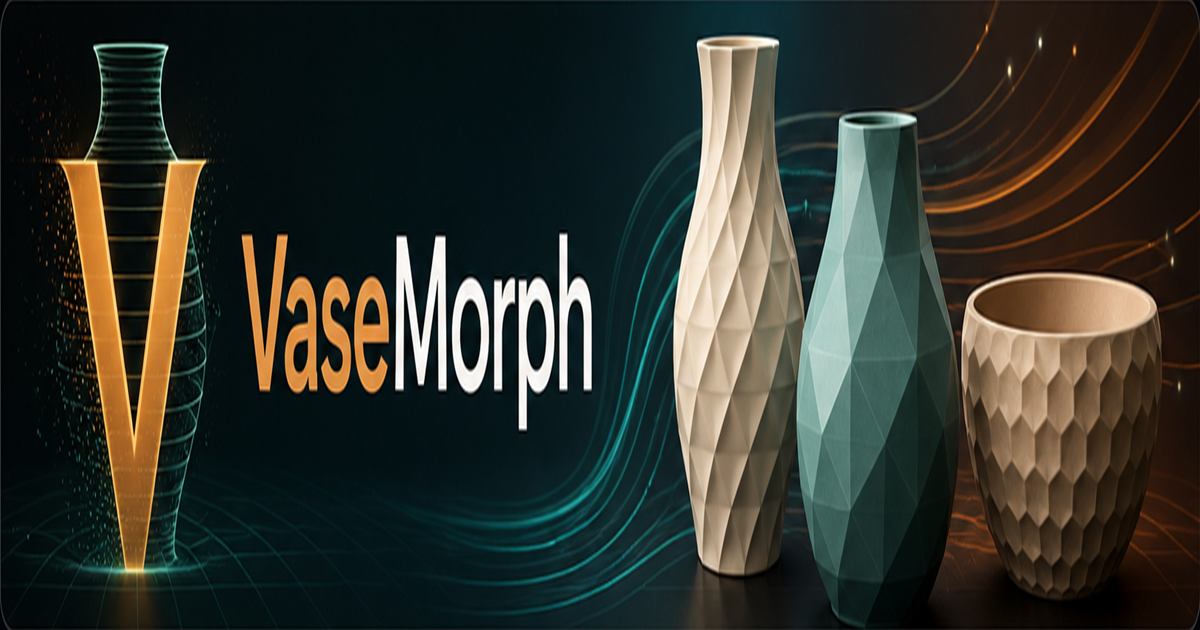 Random Vase 3D Print Vase Generator | Free STL Vase Maker | VaseMorph